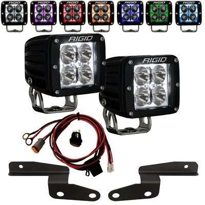 Rigid Radiance+ Pod RGBW LED A-PILLAR Light Kit Mount for 18-25 Jeep Wrangler JL - Image 1 of 4