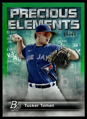 2023 Bowman Platinum Tucker Toman #PE-29 Precious Elements Green SN Blue Jays - Image 1 of 2