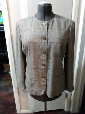 Chaqueta Blazer Liz Claiborne Petite Collection Gris Completamente Forrada Talla 10 Petite  Foto 1 de 4