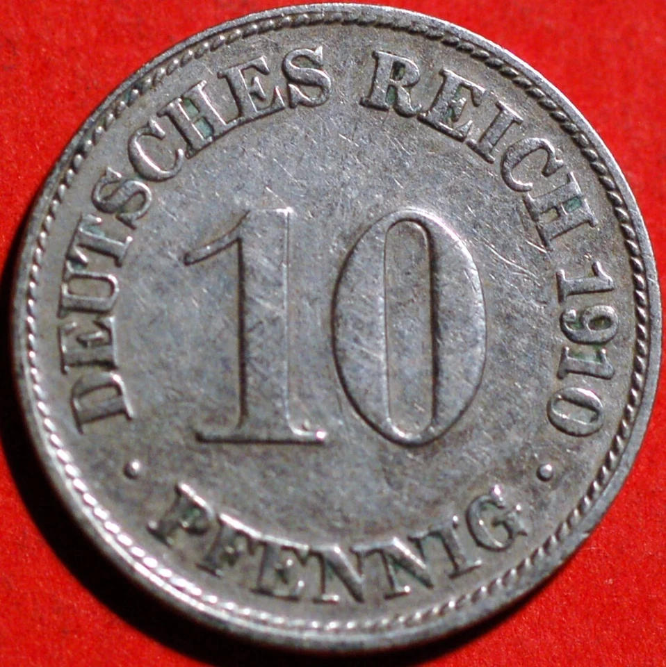 Germany Empire 10 Pfennig 1910 D Wilhelm II KM# 12 - Image 1 of 2