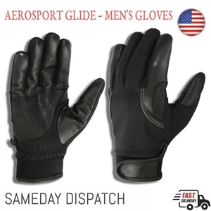 Herren Leder Motorrad Jagd Reiten Fahren Touchscreen Vollfinger Handschuhe USA - Bild 1 von 2