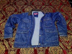 Vintage Wrangler SMALL Sherpa gefütterte Denim JEANS Ranch Weste COWBOY HIPSTER RODEO WESTE - Bild 1 von 17