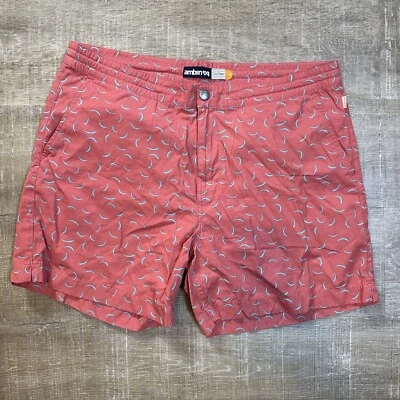 AMBSN Board Men’s California Shorts 36 Large Beach Swim Red Orange Coral - Image 1 of 3