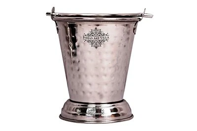 Hammered Steel Serving Bucket, Serving Vegetable Rayta Dishes, 450 Ml, Silver - Image 1 of 3