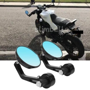 Motorcycle 7/8'' Handle Bar End Rearview Side Mirrors For Husqvarna Vitpilen - Picture 1 of 14