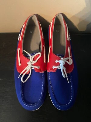 NFL New York Giants Zapatos de Barco de Lona Sin Cordones Para Hombre Talla 11 Foto 1 de 4