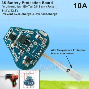 3S 10A 11.1V 12.6V Tool Drill 18650 Li-ion Lithium Battery PCB Protection Board - Picture 1 of 4