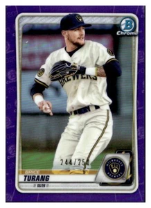 F639 Brice Turang RC refractor púrpura 2020 Bowman cromo/250 Brewers #BCP-168 - Imagen 1 de 2