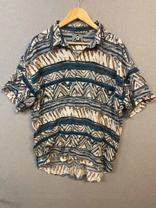 Quarterback XXl 2XL Mens Short Sleeve Graphic Print Button Up Casual Shirt - Picture 1 of 5