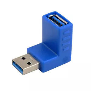 USB 3.0 SuperSpeed Type A Male to Female 90 Degree Right-Angle Adapter Extender  - Picture 1 of 1