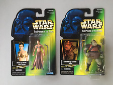 Star Wars POTF2 LOT Slave Leia and Gammorean Guard carded figures 3.75"
