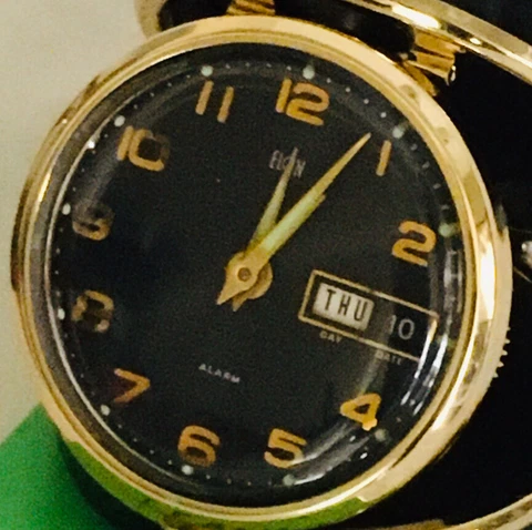 Vintage Elgin Travel Clock With Alarm Compact Cover