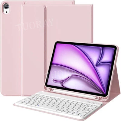 For iPad 5/6/7/8/9/10/11th A16 Pro Air 11 Inch M3 2025 6/5/4th Gen Keyboard Case - Image 1 of 4