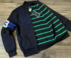POLO RALPH LAUREN REVERSIBLE BOYS ZIP CARDIGAN AGE 8-9 YEARS RETAIL £149 BNWT - Picture 1 of 10