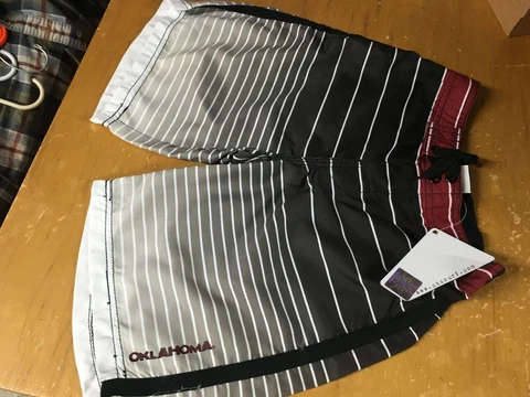 new OU Oklahoma SOONERS BOARD SHORTS Swim Trunks BOYS S Small sz 7 swimsuit surf Cover