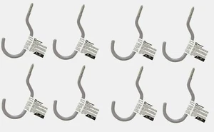 8 pk Crawford Gray Steel 5.91" Hook Medium Vinyl Coated 20 lb.Screw-In SS18-25 - Picture 1 of 2