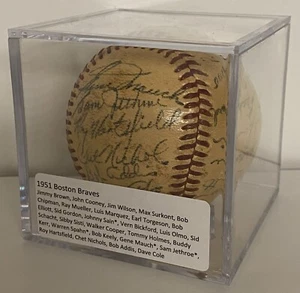 1951 Boston Braves Team Signed x26 Auto Spalding NL Baseball Sain Spahn Mauch - Picture 1 of 9