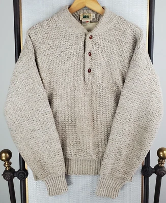 Винтажный REI США мужской размер средний GORE-TEX с подкладкой шерстяная смесь 1/4 кнопка свитер куртка - Изображение 1 из 4