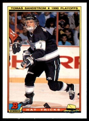1990 Bowman  #21 Tomas Sandstrom - Los Angeles Kings - Image 1 of 2