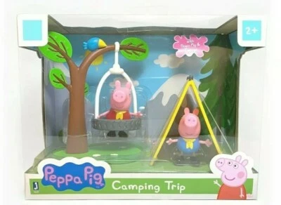 ⚡Peppa Pig Camping Trip Playtime Set Peppa & George Tire Swing TentTree Bird NEW - Image 1 of 4