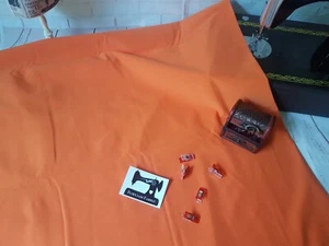 ORANGE - cotton elastane jersey knit fabric 4 way stretch fabric 185cm wide - Picture 1 of 9