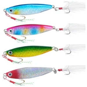 5 PIEZAS Señuelos de Pesca Pluma Brillo Cebos Realistas Crankbaits Swimbait Aparejo - Imagen 1 de 8