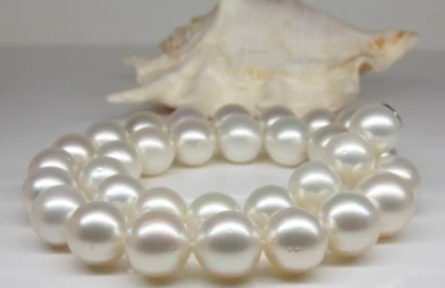 Wunderschöne Runde 10-11mm Natürliche Weiße Perlenkette 18 Zoll (45cm) - Bild 1 von 4