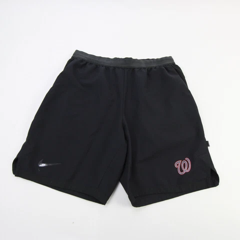 Washington Nationals Nike MLB Authentic Athletic Shorts Men's Black Used Cover