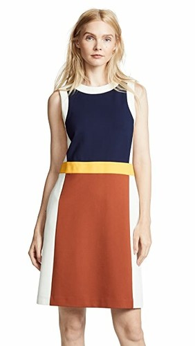 ABITO TORY BURCH MYA COLOR BLOCK STRETCH A LINE taglia XL