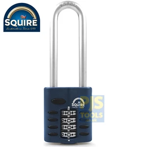 Squire CP40/2.5 40mm x 63mm long shackle 4 wheel combination padlock CP40 2.5 - Picture 1 of 3