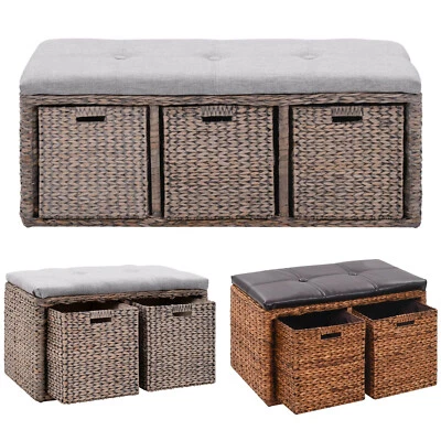 Sitzbank Sitztruhe Truhenbank Flurbank Garderobenbank Körben Aufbewahrungsbox DE - Bild 1 von 4