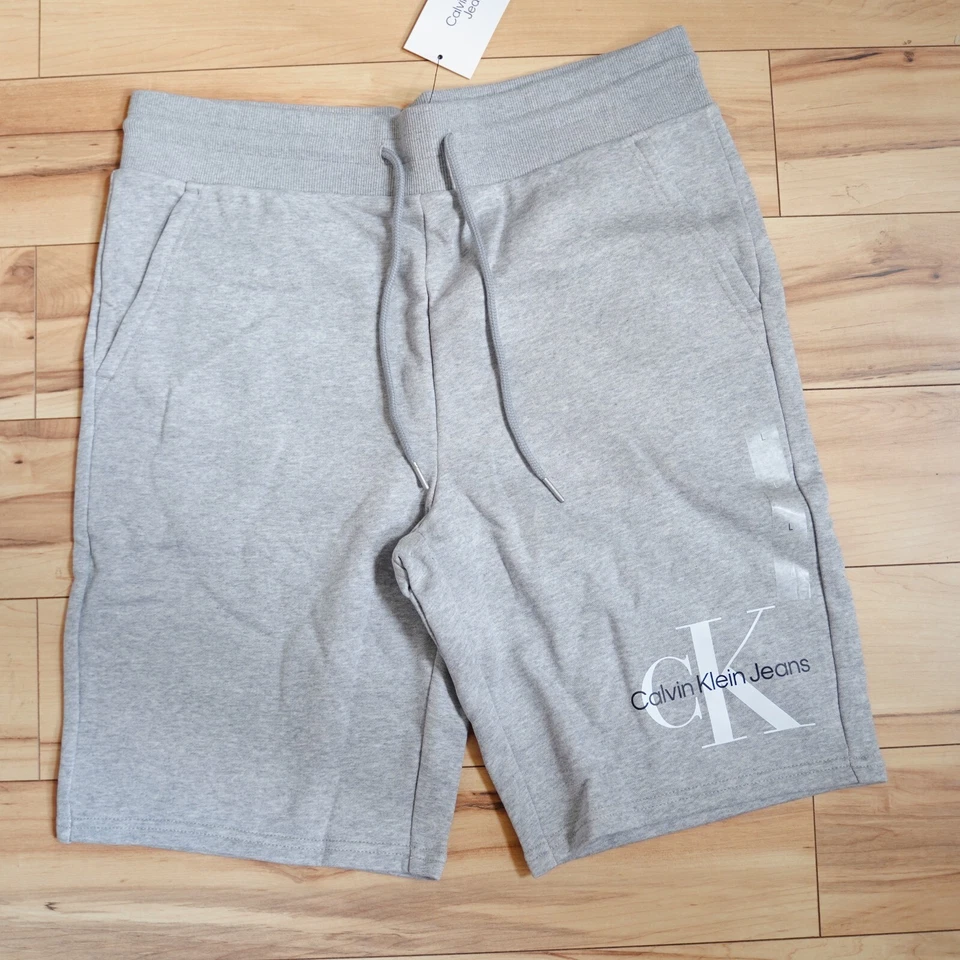 Pantalones Cortos de Vellón Nuevo con Etiquetas Calvin Klein Jeans Para Hombre Calce Regular Cordón Monograma Logo Foto 1 de 4