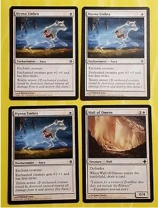 #634 | HYENA UMBRA (×3) + WALL OF OMENS | RISE OF THE ELDRAZI | MTG | NM - Picture 1 of 6