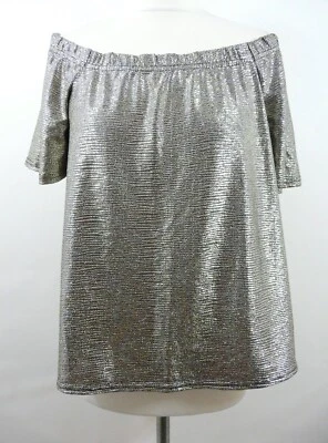 New Look Gold Spotty Off Shoulder Bardot Top Size 12 NEW - Image 1 of 4