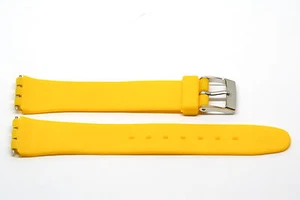 12MM YELLOW RESIN RUBBER WATCH BAND FITS SWATCH WATCH - Picture 1 of 1