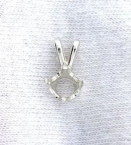 5mm Round Sterling Silver Pendant Gem Stone Gemstone Prenotched Mounting - Picture 1 of 2