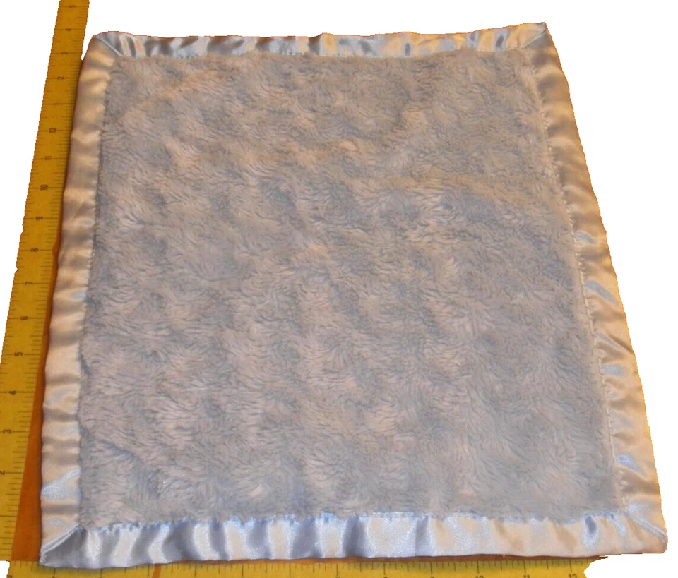 Cobertor de segurança George bebê azul redemoinho acabamento acetinado costas lovey quadrado 16" x 14" - Imagem 1 de 4