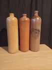 3 Gin Vintage Bottles Dutch Stoneware Collectable Stunning Display Props