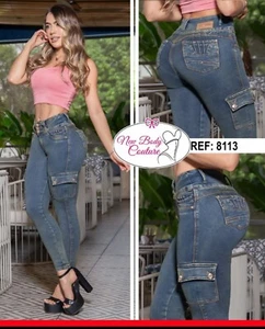Jeans Bon Bon up Levanta cola colombianos butt lifter high waist fashion 8113 - Picture 1 of 5