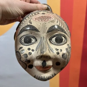 Vintage Mexican Tonala Head Bank Handmade Signed Folk Art  - Picture 1 of 4