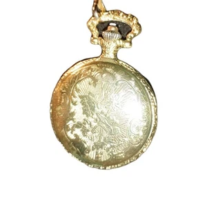 American Eagle Taschenuhr & Kette goldfarbene Watch-it Quarz braucht Batterie - Bild 1 von 4