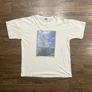 1990s / Vintage Enigma Set Sail Single Stitch White T-Shirt Made in USA Size XL - Bild 1 von 10