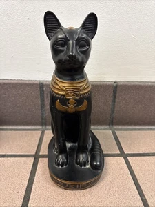 Egyptian Bastet Cat Statue Good , Size 11.5" tall - Picture 1 of 5