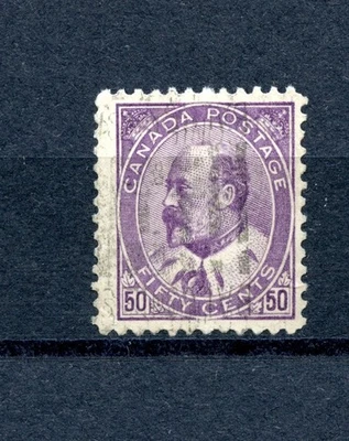 Canada #95 (C219) King Edward VII, 50¢ purple, used, FVF, CV$175.00 - Image 1 of 2