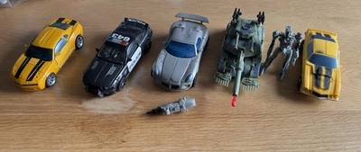 Transformers Figures X 5. Bumblebee(x2), Barricade, Brawl, Jazz. 2000’s. Hasbro - Image 1 of 4