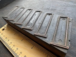 Antique letterpress Copper Printing Block - Row of six shotgun shells - Picture 1 of 5