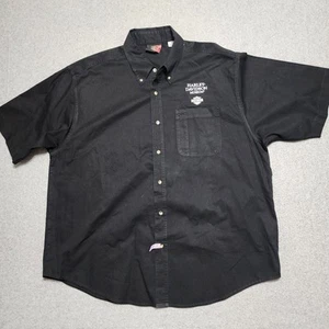 Harley Davidson Museum Black Kurzarm Button Down Hemd Herren 2XL Black Emb - Bild 1 von 10