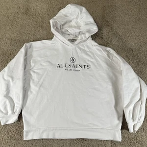 AllSaints Hoodie Womans Large White We Are United Unite_JEn Hoody Portugal Logo - Picture 1 of 17