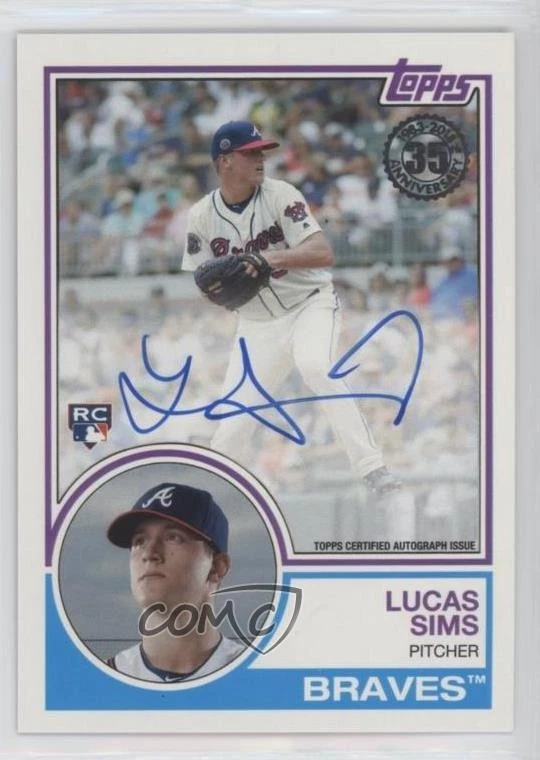 2018 Topps 1983 Topps Design Auto Lucas Sims #83A-LS Rookie Auto RC - Image 1 of 2