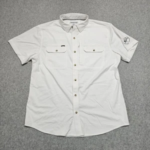 Poncho Hemd Herren L Slim Fit Weiß Performance Kurzarm Knopfleiste  - Bild 1 von 9